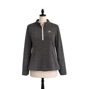 Quechua Decathlon Gray Quarter Zip Fleece XS Hiking Outdoor Pullover